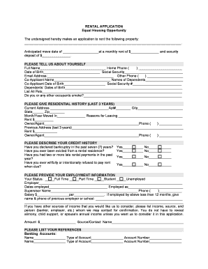 Rental Application Form
