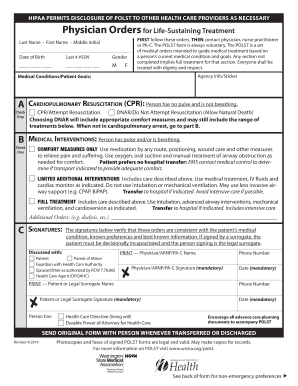 Physician Orders for Life-Sustaining Treatment (POLST)