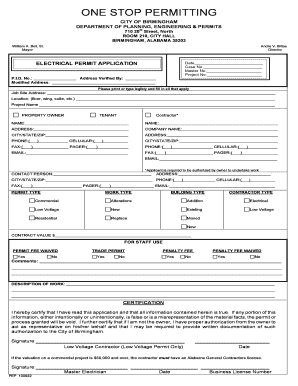 City of Birmingham Electrical Permit Application
