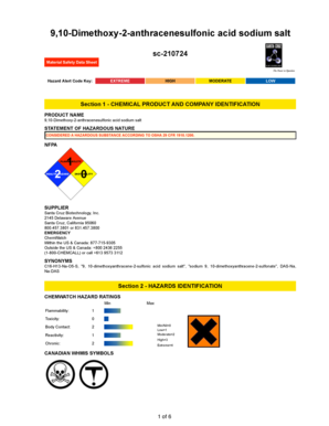 Letter for immigration - 910-Dimethoxy-2-anthracenesulfonic acid sodium salt - Santa Cruz bb