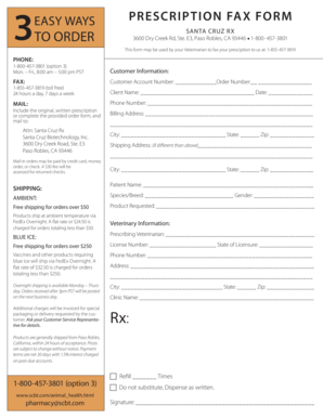 Prescription Fax Form