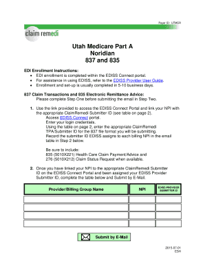 Enrollment/UT Medicare Part A and 835 - Noridian.pdf - Payer List