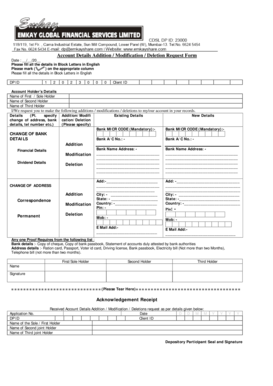 Account Details Modification Request Form