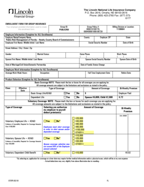 Enrollment Form for Group Insurance