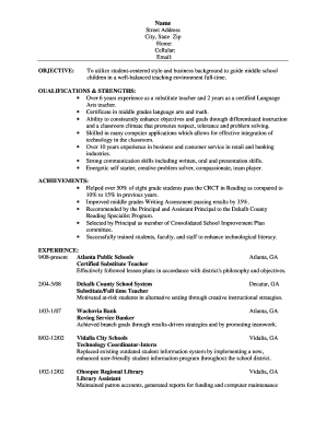 Teacher Resume Template