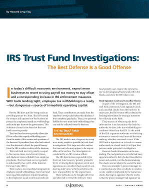 IRS Trust Fund Investigations Guide