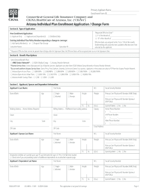 Arizona Individual Plan Enrollment Application