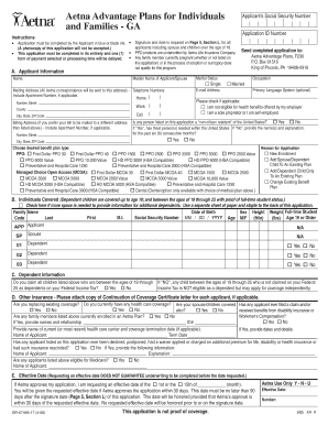 Aetna Advantage Plans Application Form