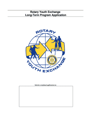 Rotary Youth Exchange Long-Term Program Application
