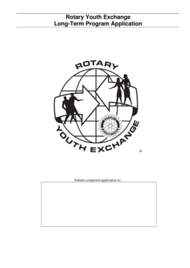 Rotary Youth Exchange Long-Term Program Application