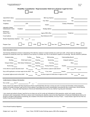 Kansas Disability Consultation Referral Form