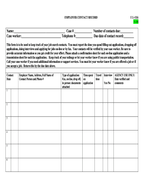 Employer Contact Record Form