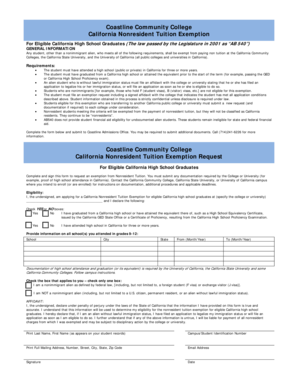 California Nonresident Tuition Exemption Request
