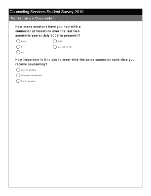 Counseling Services Student Survey 2010