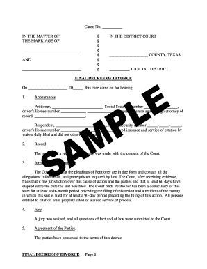 Final Decree of Divorce