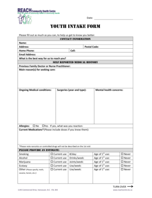 Patient Medical History Form