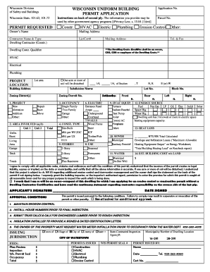 Wisconsin Uniform Building Permit Application