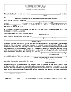 California Notice of Trustee's Sale