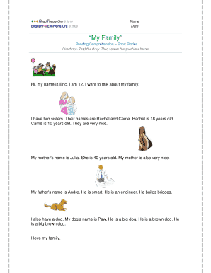 Reading Comprehension Worksheet
