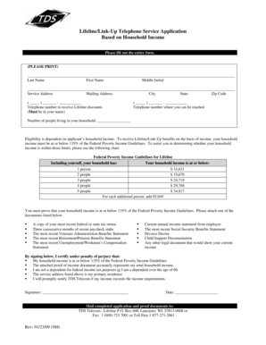 Lifeline/Link-Up Telephone Service Application