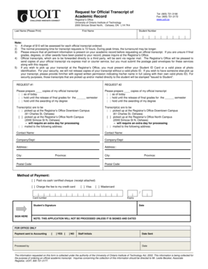 Request for Official Transcript