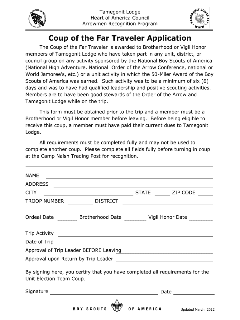 Coup of the Far Traveler Application - Heart of America Council - hoac-bsa Preview on Page 1