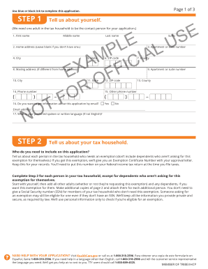 Application for Exemption for American Indians and Alaska Natives