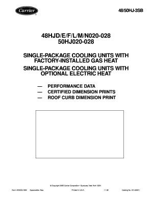 Carrier 48/50HJ-3SB Cooling Unit Performance Data