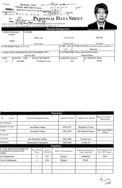 Philippines Attorney Application Form