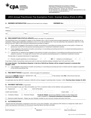 Ontario Practitioner Fee Exemption Form