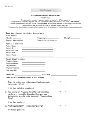 Maryland Physicians Care Prior Authorization Form