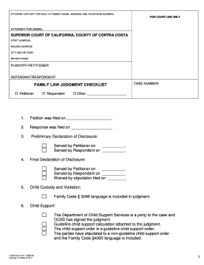 Talent show score sheets - FamLaw-115 Judgment Checklist - Legal Fill, Court and ...