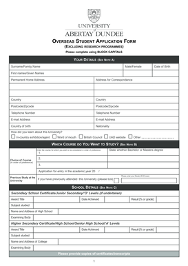 Overseas Student Application Form