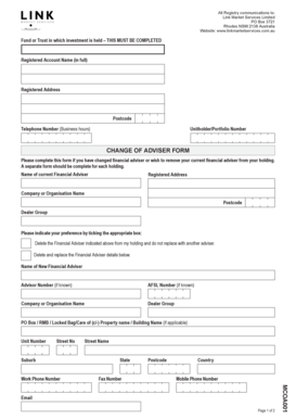 Change of Adviser Form