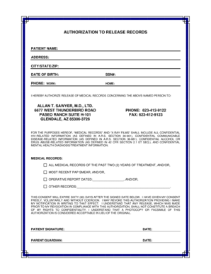 Authorization to Release Medical Records