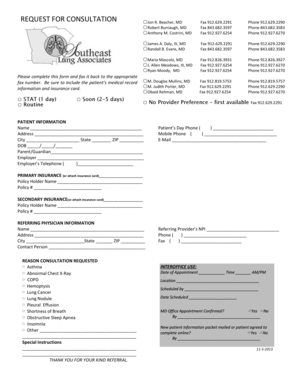 Request for Medical Consultation Form