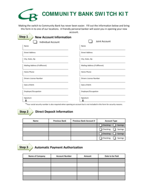 Community Bank Switch Kit