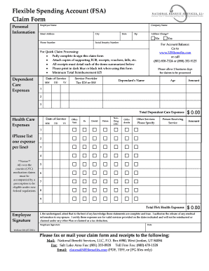 Flexible Spending Account Claim Form