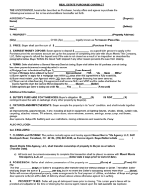 Ohio Real Estate Purchase Contract