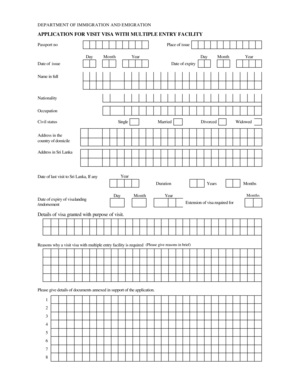 Sri Lanka Visit Visa Application