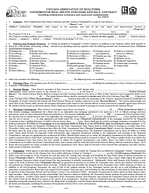 Chicago Association of Realtors Condominium Purchase and Sale Contract