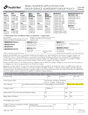 Small Business Application for Group Service Agreement