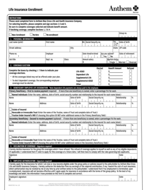 Life Insurance Enrollment Form