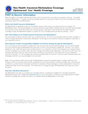 Health Insurance Marketplace Coverage Options Notice