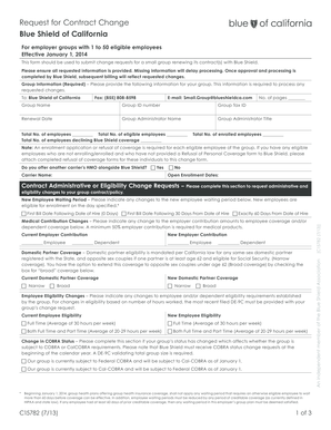 Blue Shield of California Contract Change Request