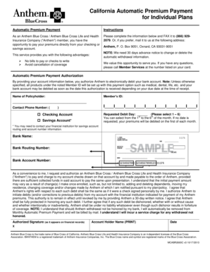 California Automatic Premium Payment Authorization