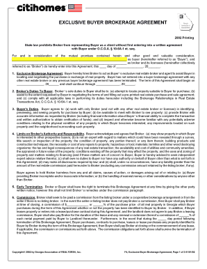 Exclusive Buyer Brokerage Agreement