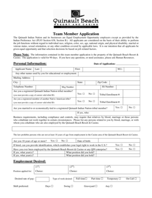 Team Member Application Form