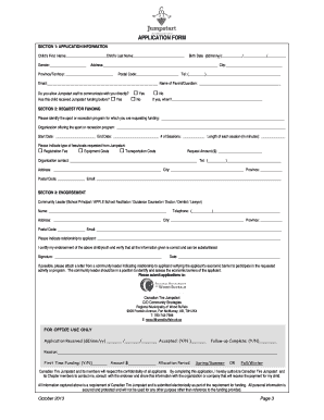 Canadian Tire Jumpstart Application Form