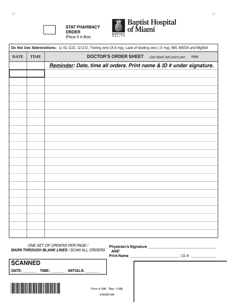 Physician Order Template Fill Out Sign Online DocHub